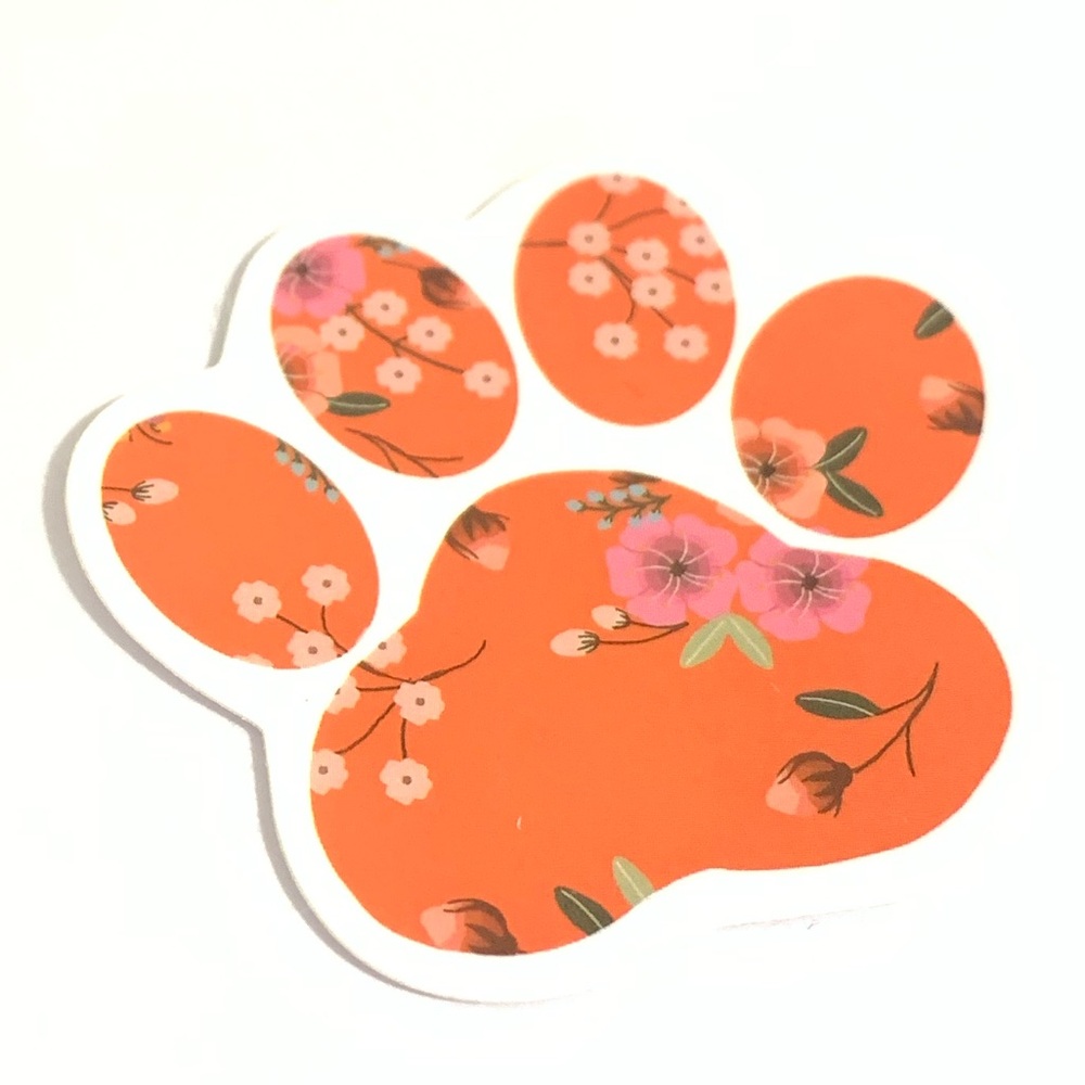 Floral Paw Print Sticker - Picture 2 of 3